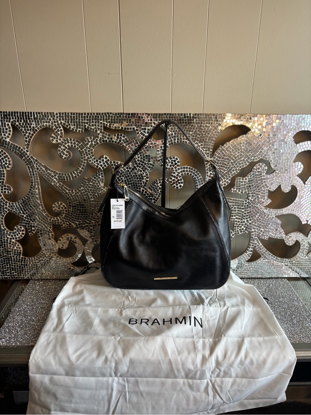 ⭐️Brahmin Edie Black Dietrich Leather Shoulder Bag